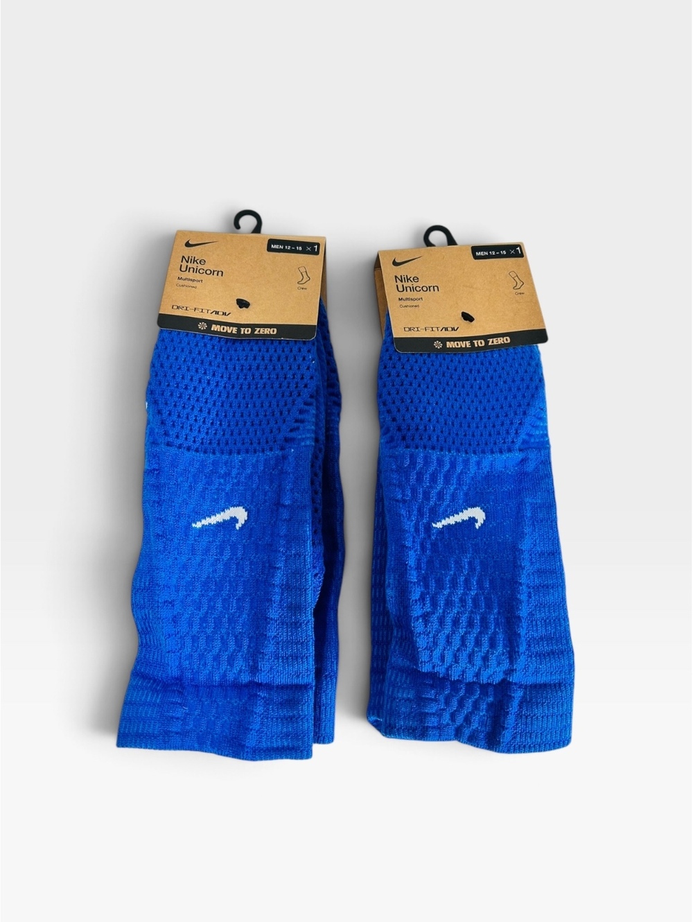 Nike Unicorn Dri-FIT ADV Crew Socks 2 Pack Blue XL 12-15 FZ3399-480 Basketball